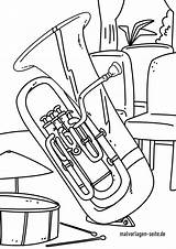 Tuba Malvorlage Musikinstrumente Ausmalbilder Malvorlagen Kostenlose Kinder Grafik Großformat sketch template