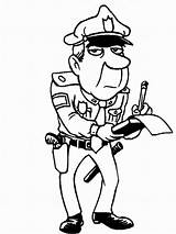 Police Officer Cartoon Policeman Officers Speeding K9 Coloringhome Getdrawings Netart sketch template