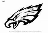 Eagles Philadelphia Logo Draw Drawing Step Nfl Tutorials sketch template