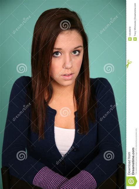 headshot of pretty brunette teen girl stock image image 14549979