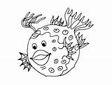 Pisces Coloring Kids Pages Easy Color Printable sketch template