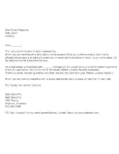 real estate prospecting letter templates   word