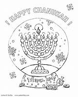 Hanukkah Menorah Chanukah Neve Snowglobe Globes Coloringhome Origamiami sketch template