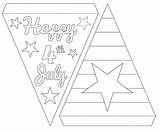 July Fourth Bunting Color Print Flags These Will sketch template