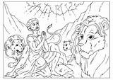 Daniel Coloring Bible Den Lions Praying School Sunday Pages Related sketch template