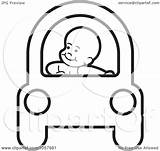 Car Baby Coloring Driving Outline Illustration Royalty Clip Vector Clipart Lal Perera sketch template