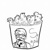 Chicken Drawing Kfc Fried Coloring Pages Bucket Draw Requests Takes Sketch Colonel Template Logo Head sketch template