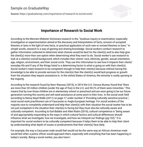 importance  research  social work essay  graduateway