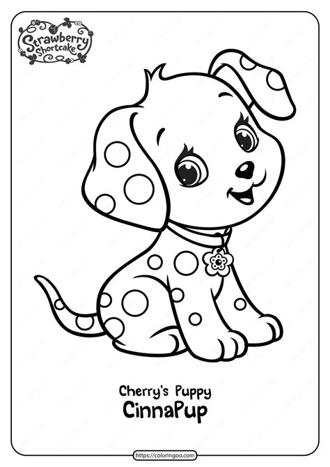 printable cherrys puppy cinnapup coloring page