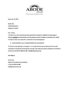 closure   letter letter  recommendation