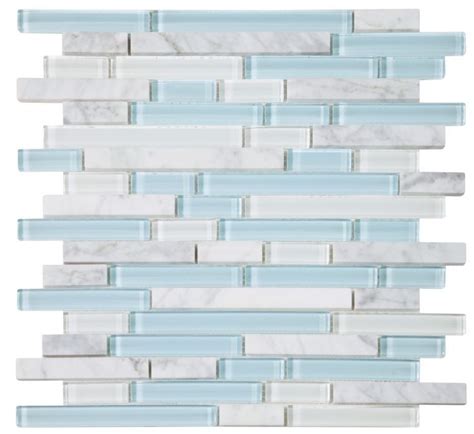 Linear Carrara Turquoise Marble Mixed With Turquoise And White Glass