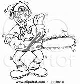 Chainsaw Tree Trimmer Clipart Man Vector Illustration Starting His Coloring Pages Royalty Dennis Holmes Designs Chainsaws Holding Mad Two Red sketch template