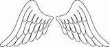 Coloring Angel Wing Wings Angels Pages Popular sketch template