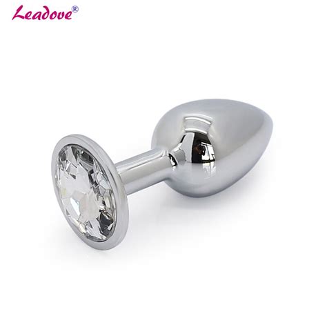 Large Size Round Metal Crystal Anal Plug Stainless Steel Booty Beads