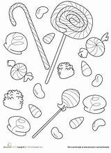 Candy Coloring Pages Kids Printable Colouring Sweet Halloween Worksheet Lollipops Gum Color Print Sheets Worksheets Food Drops Teeth House Getcolorings sketch template