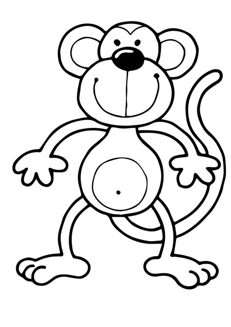 coloring monkey clipart