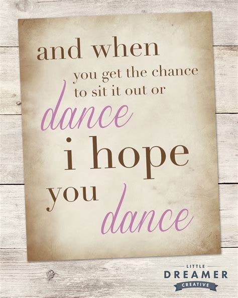 Word Art Dance Quote I Hope You Dance Girl S Room