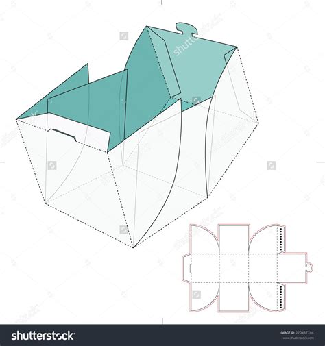 cube box  die cut template stock vector illustration