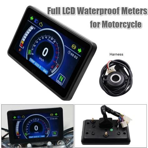 cheap motorcycle full lcd waterproof meters multifunction switching tachometer signal indicator