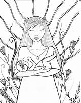 Breastfeeding Coloring Digital sketch template