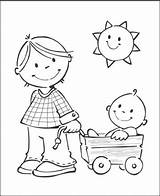 Coloring Pages Brother Sister Countryviewcrafts Stamps sketch template