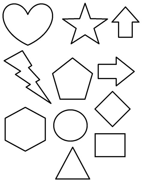 shapes education coloring page