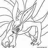 Naruto Kyubi Renard Demon Queues Coloriages Colorier Shippuden Imprimé Drawing Fois Jecolorie sketch template