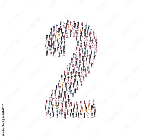 large group  people illustration flat forming  number  symbol