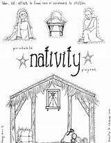 Nativity Craft Manger Printable Playset Children Jesus Coloring Pages Scene Ministry Activity Sheet sketch template