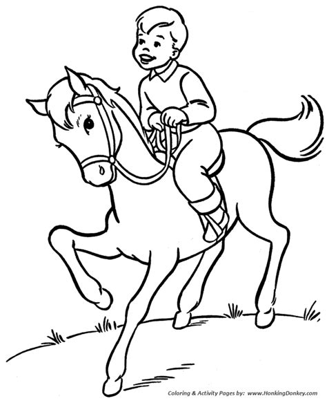 horseback riding coloring page   action words worksheet