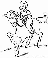 Horse Coloring Pages Riding Rider Colouring Boy Printable Horses Kids Ride Horseback Foal Print Worksheet Drawing Color His Popular Coloringhome sketch template