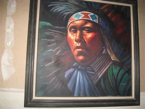 impressive native american oil painting  braun   sale