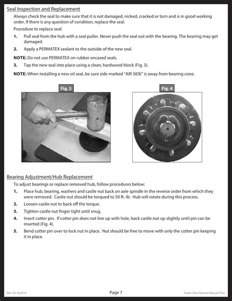 lippert components trailer axle standard user manual page