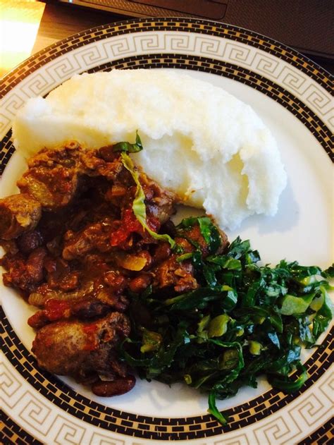 traditional staple zimbabwean food sadza  beef stew african food