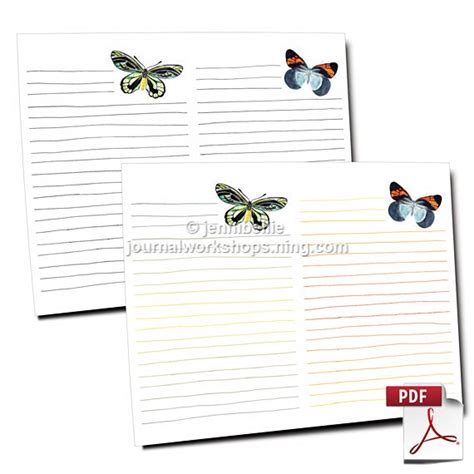 butterfly writing paper digital  set