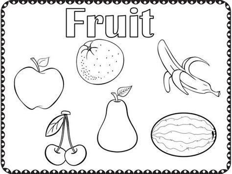 coloring pages fruit  vegetables kindergarten preschool etsy