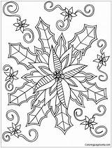 Pages Coloring Winter Doodle Alley Printable Christmas Mistletoe Adult Colouring Color Flowers Sheets Kids Adults Snowflake Book Lets Print Wedding sketch template
