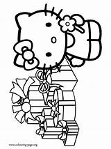 Coloring Christmas Kitty Hello Pages Gifts Funko Pop Colouring Print Template sketch template