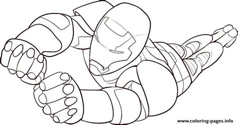 flying iron man  coloring page printable