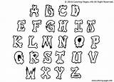 Alphabet Letters Coloring Graffiti Simple Pages Printable Color sketch template