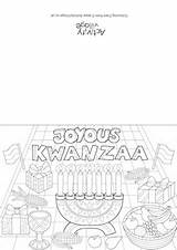 Kwanzaa Colouring Card Cards Joyous sketch template