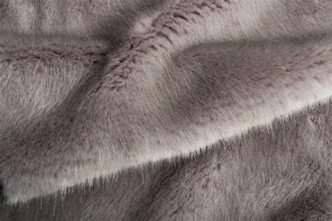 luxury faux mink fur fabric super soft smoke grey  smoke grey