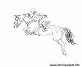 Jumping Coloring Horse Pages Printable sketch template