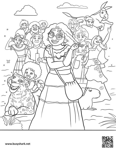 madrigal family encanto coloring page busy shark