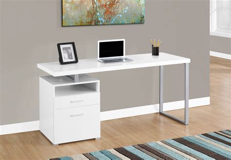 modern  single pedestal computer desk  white computerdeskcom