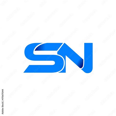 sn logo initial logo vector modern blue fold style stock vector adobe stock