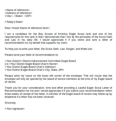 parents letter  recommendation samples unique   eagle scout