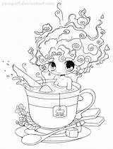 Yampuff Coloring Pages Chibi Lineart Printable Visit Colouring Line Deviantart Cotton Candy Sheets sketch template
