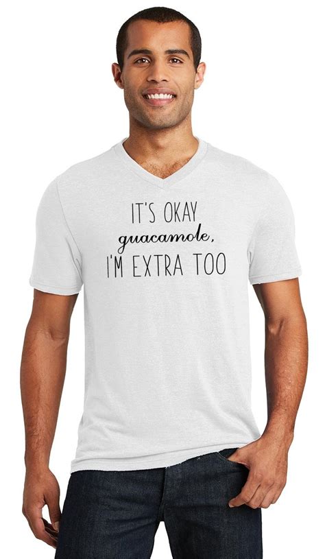 Mens It S Okay Guac I M Extra Too Triblend V Neck Food Avocado