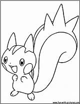 Pachirisu Coloring Pages Plusle Pokemon Printable Getcolorings Fun Color sketch template
